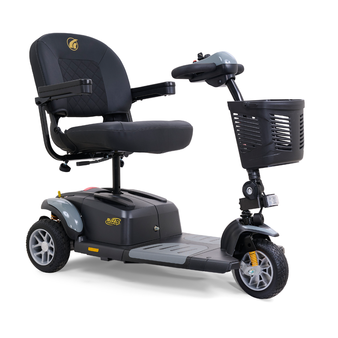 Golden GB118 BuzzAround EX 3-Wheel Long Range Travel Scooter - Stone Grey